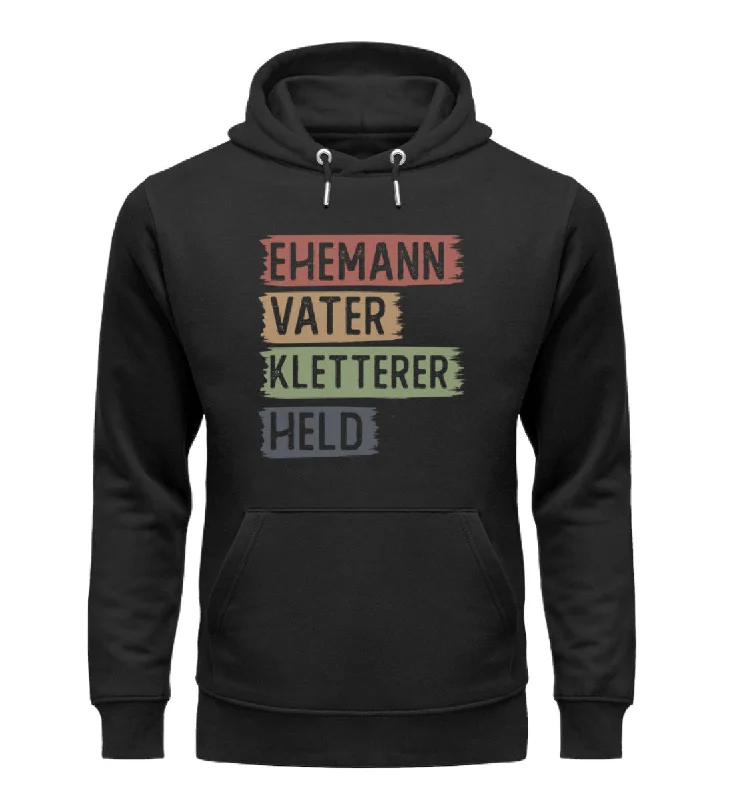 Ehemann, Vater, Kletterer, Held - Unisex Premium Organic Hoodie Graphic Hoodie Design Print