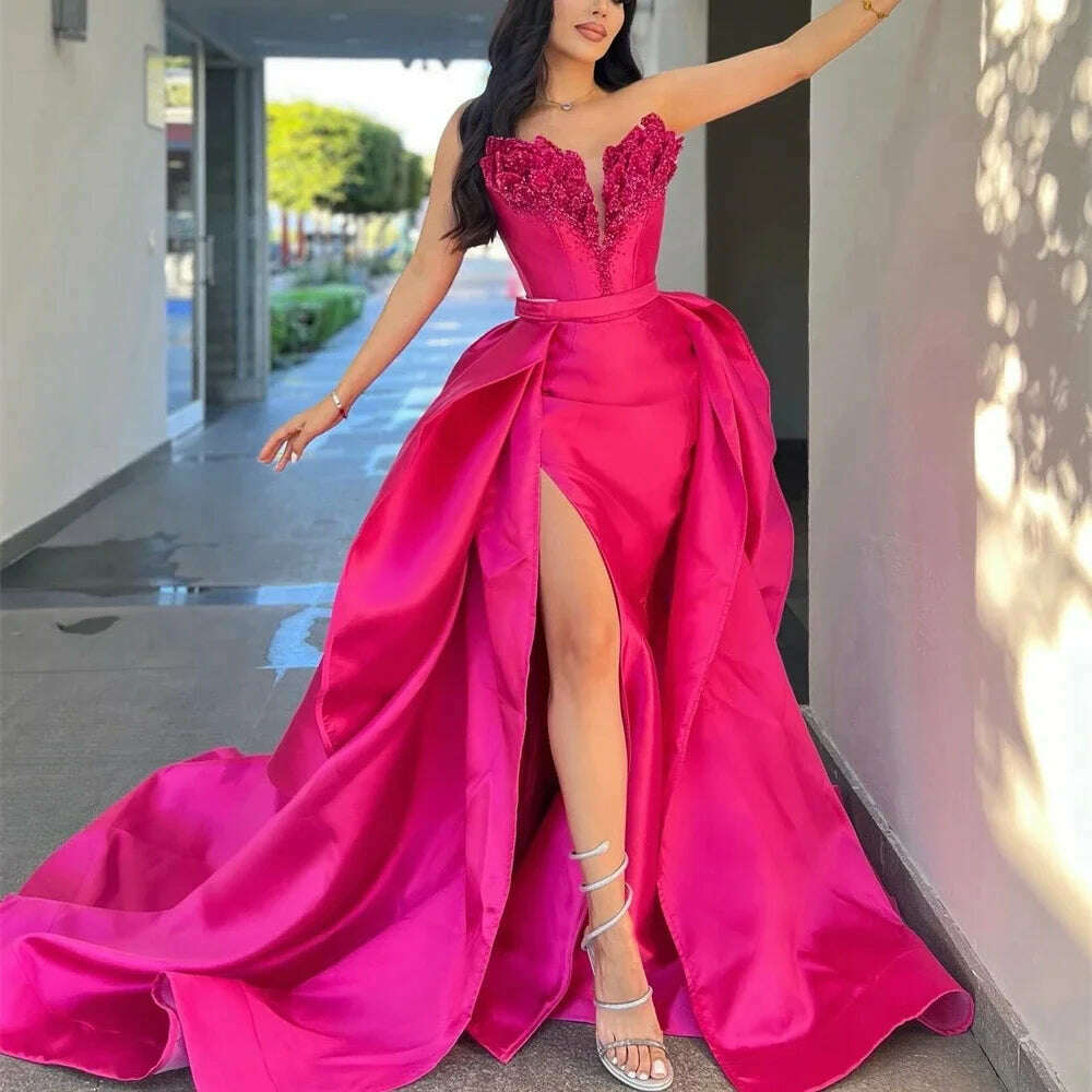 Luxury Beads Sequined Satin Prom Dresses Chic Sleeveless Pleat Side Slit Mermaid Gowns Fashion Sweep Train Evening Party Dresses Tunics Fashionable trendy Luxury Beads Sequined Satin Prom Dresses Chic Sleeveless Pleat Side Slit Mermaid Gowns Fashion Sweep Train Evening Party Dresses Tunics Fashionable trendy
