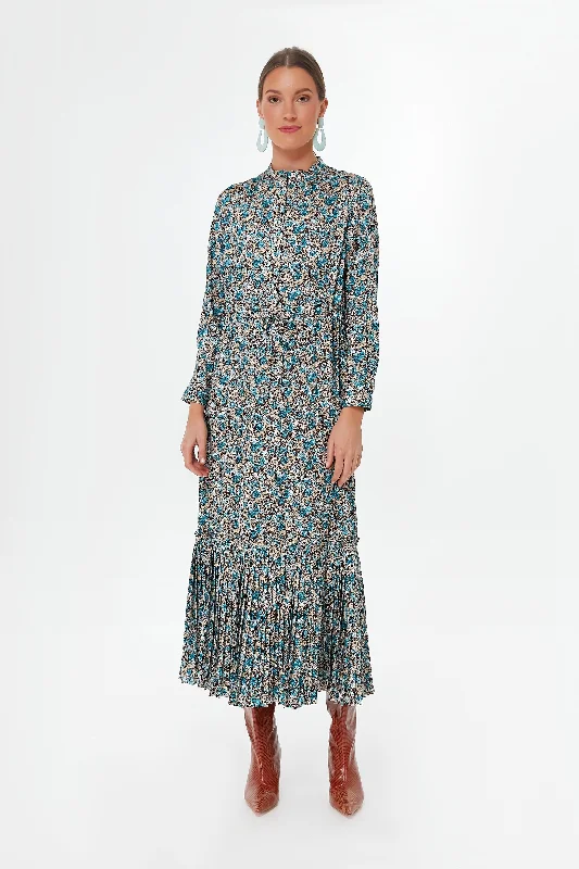 Robin's Egg Floral Elle Dress Tunics Sophisticated sleek