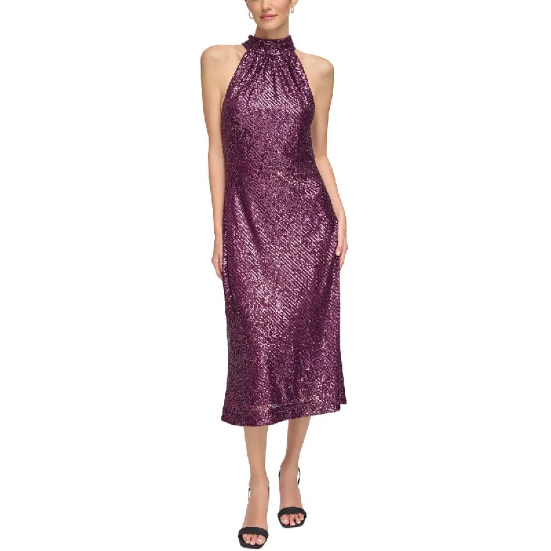 Calvin Klein Womens Midi Halter Cocktail And Party Dress Tunics Top Casual