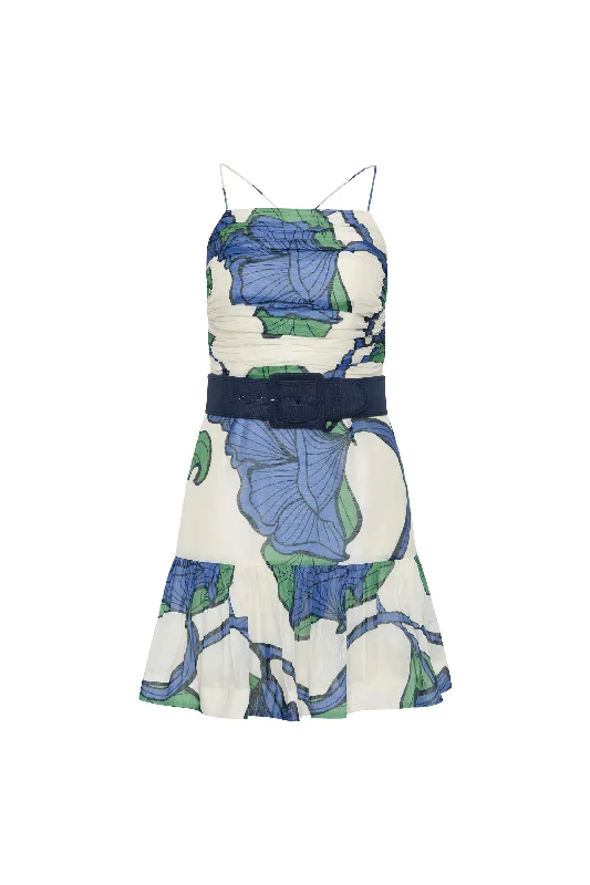 Blue Ivy Strap Mini Dress Elegant Off-Shoulder Dress Mini