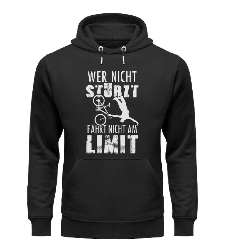 Wer nicht stürzt - fährt nicht am Limit - Unisex Premium Organic Hoodie Hoodie with Cuffed Sleeves Snug Secure
