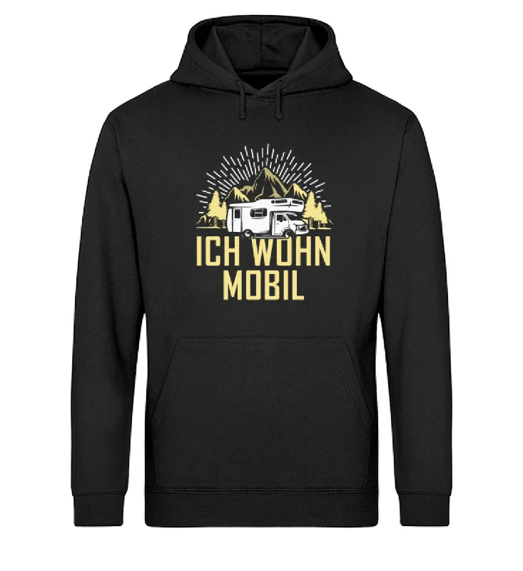 Ich wohn mobil - Unisex Organic Hoodie Hoodie with Longline Fit Extended Stylish