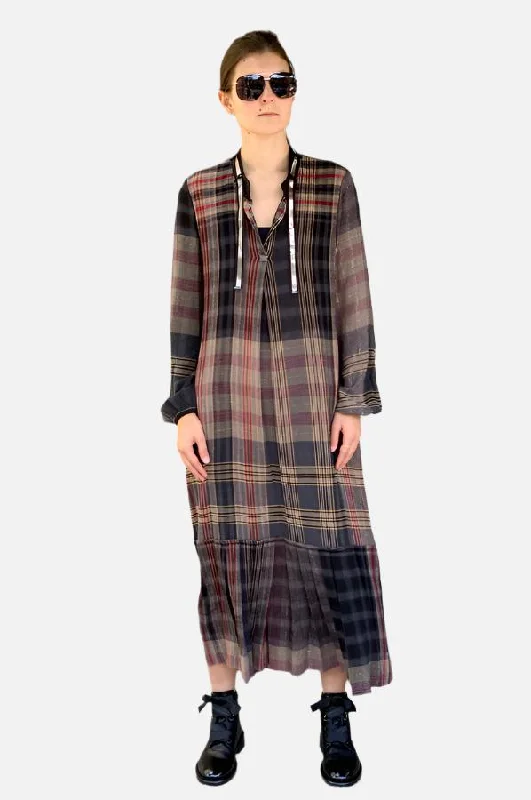 Long Dress - Plaid Tunics Luxurious high-end