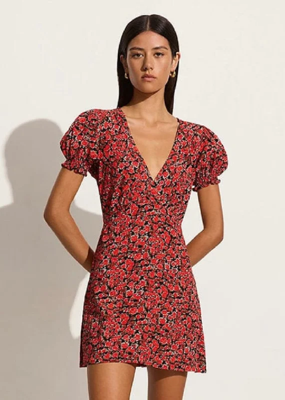 Albertina Mini Dress (Las Flores Floral) Classic White Mini Dress