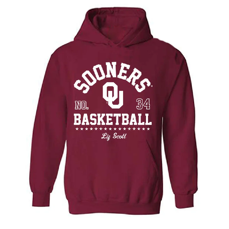 Oklahoma - NCAA Women's Basketball : Liz Scott - Classic Fashion Shersey Hooded Sweatshirt Hoodie with Hem Embroidery Detailed Premium