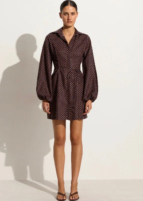 Rae Mini Dress (Ludovica Polka Dot) Cozy Wraparound Mini Dress