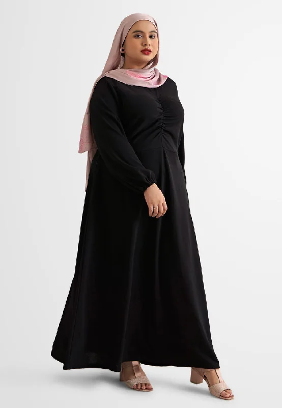Finley Front Scrunch Long Sleeve Party Dress Turtleneck Neckline Stylish