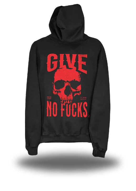 NO FUCKS HOODIE Hoodie with Hood Adjustable Protection