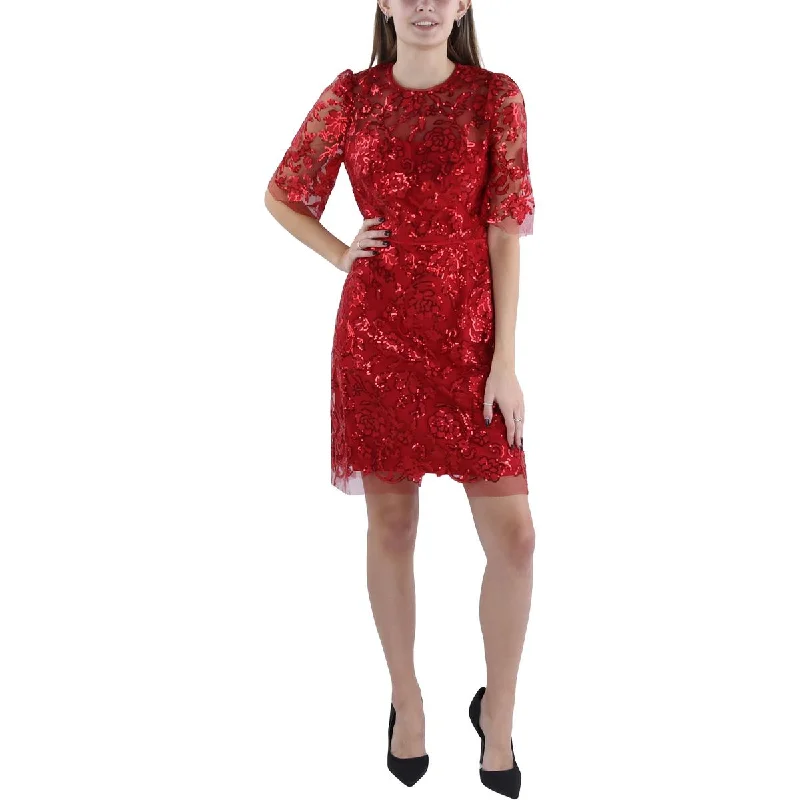Maggy London Womens Sequined Floral Cocktail And Party Dress Tunics Vintage classic