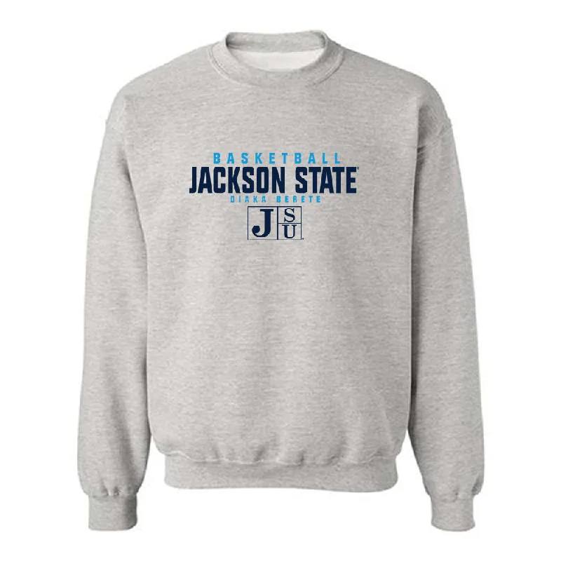 Jackson State - NCAA Women's Basketball : Diaka Berete - Classic Fashion Shersey Crewneck Sweatshirt Hoodie with Belted Waist Structured Tailored