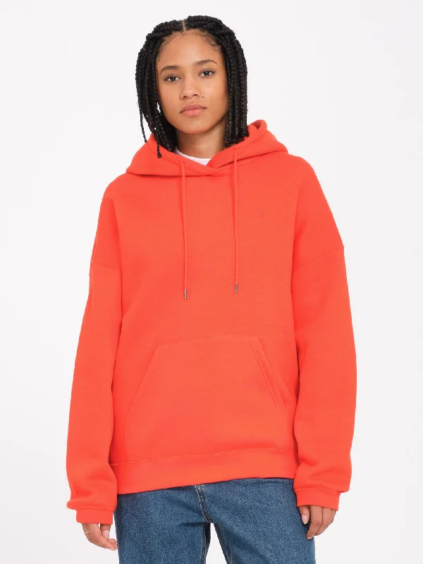 Stone Heart Up Hoodie - Bright Red Hoodie with Half-Zip Sporty Casual