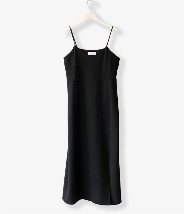 PHEENY/DOBBY CAMISOLE DRESS(BLACK) Tunics Chinos classic