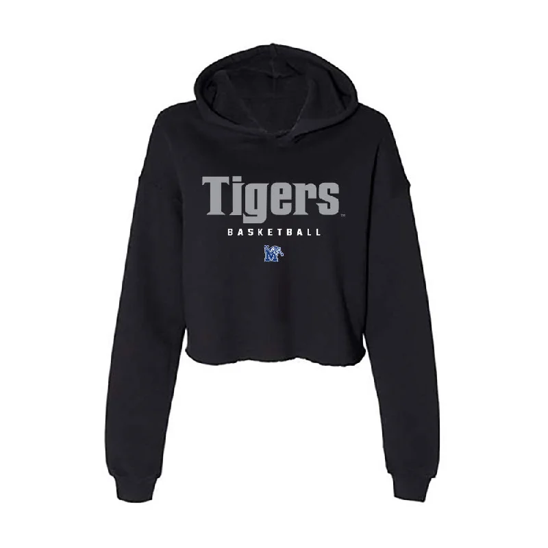 Memphis - NCAA Women's Basketball : Tanyuel Welch - Women's Crop Fleece Hoodie Hoodie with Pattern Geometric Abstract