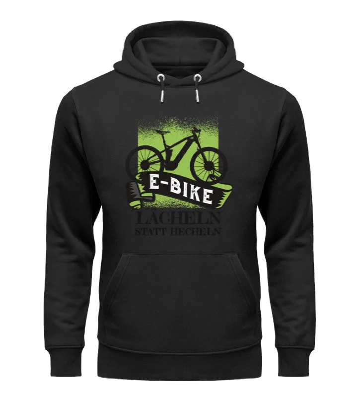 E-Bike - Lächeln statt hecheln - Unisex Premium Organic Hoodie Hoodie with Stripes Bold Sporty
