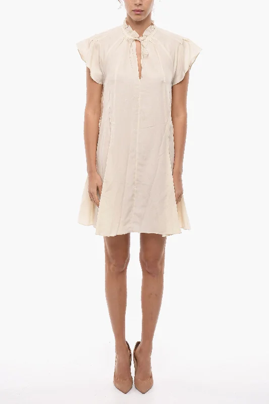 Samsoe Samsoe Flared KAROOKH Dress with Short Raglan Sleeve and Ruffle Col Xxs Standard size Tunics Recommended stylist