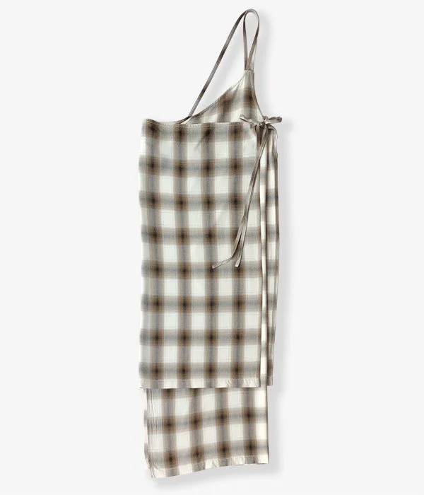 PHEENY/RAYON OMBRE CHECK APRON DRESS(BROWN) Tunics Lace romantic