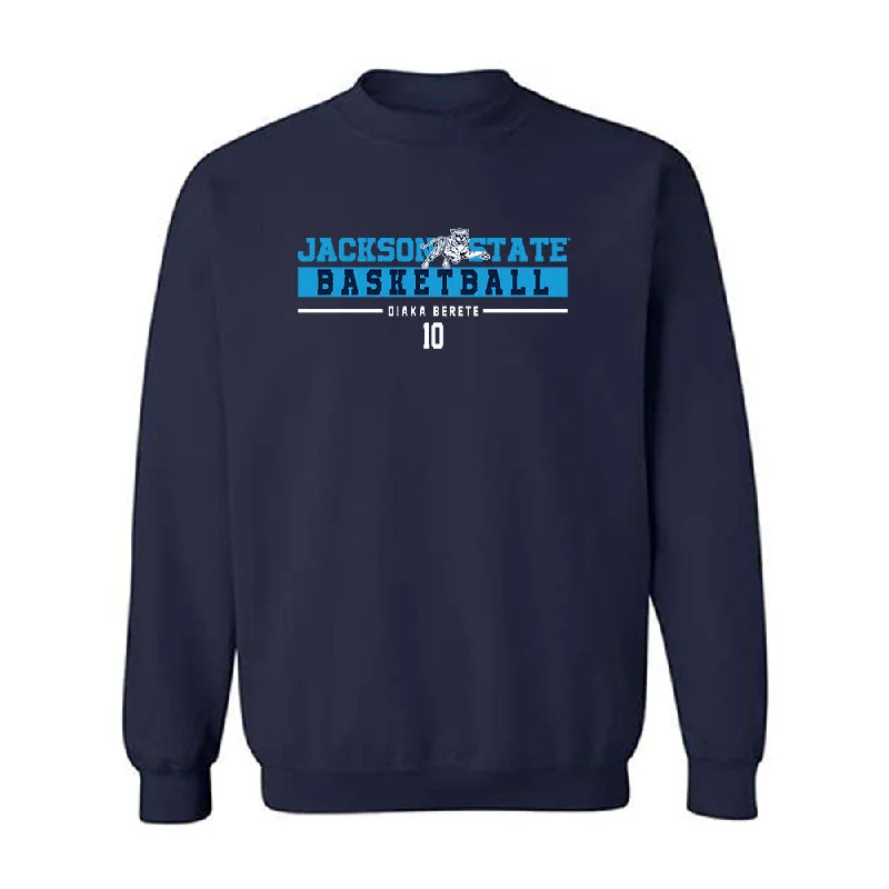 Jackson State - NCAA Women's Basketball : Diaka Berete - Classic Fashion Shersey Crewneck Sweatshirt Hoodie with Exposed Zipper Edgy Industrial
