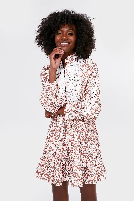 Orange Floral Cotton Emory Dress Tunics Cozy soft