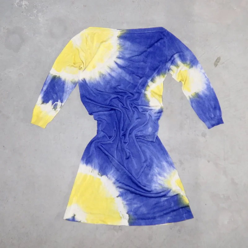 Blumarine SS2010 Silk Tie Dye Mini Dress Fashionable Boho-Chic Mini Dress