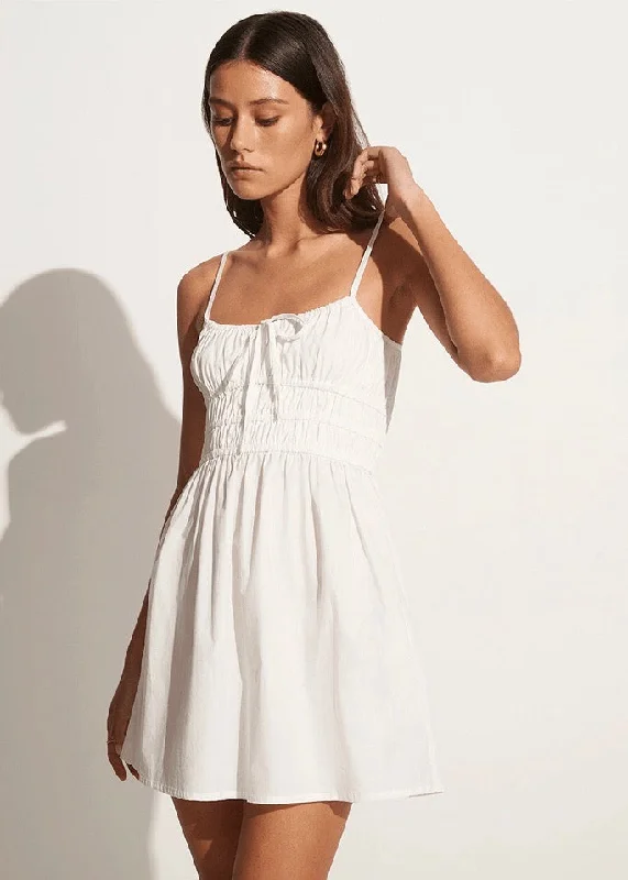 Alboa Mini Dress (White) Comfortable Bodycon Mini Dress
