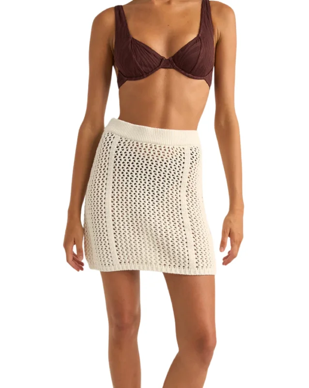 Seashell Knit Mini Skirt a-line skirt cut