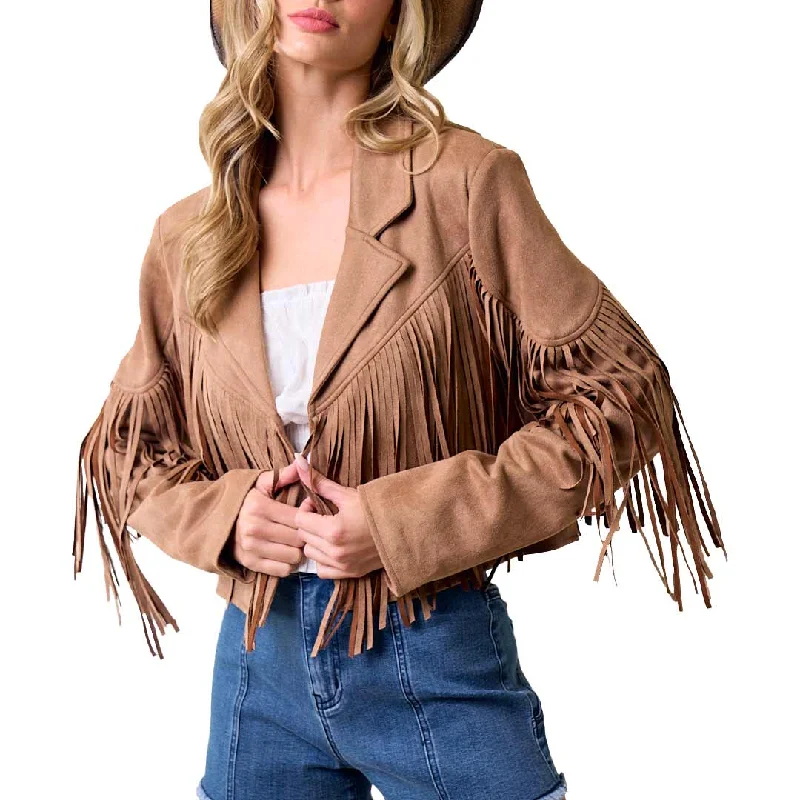 Saints & Hearts Women's Fringe Suede Cropped Jacket Lace Jacket Ribbed Jacket Sequined Jacket
