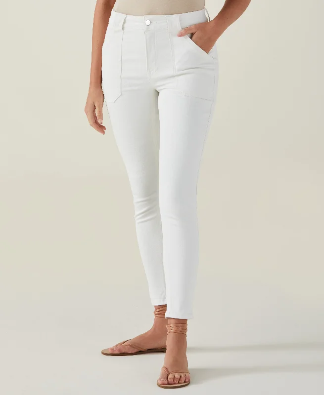 Slim Leg Cargo Denim Pant Soft Stretch Trousers