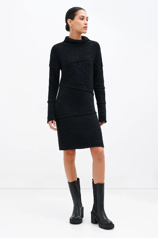Midtown Sweater Dress Front Pockets Side Pockets Patch Pockets