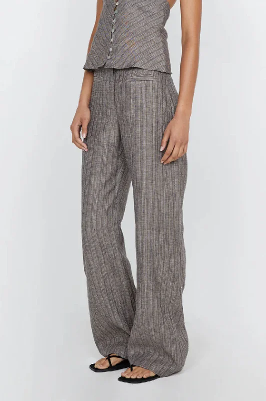 Bec & Bridge Zuri Straight Pant - Taupe Relaxed Lounge Trousers