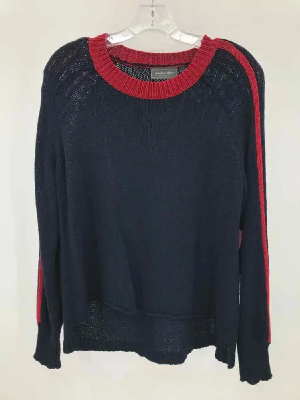 Pre-Owned Wooden Ships Navy Size Small Sweater Chenille Blend Fleece Blend Nylon Blend