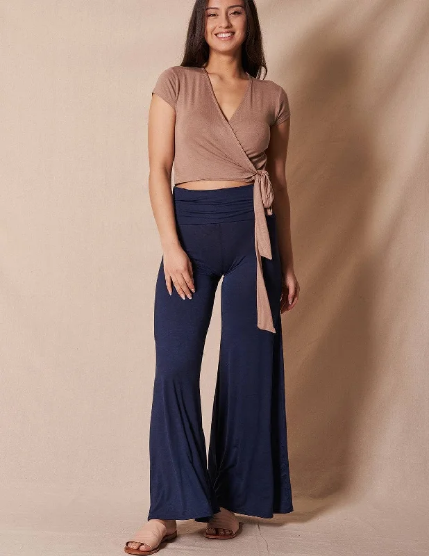 Bamboo Flare Pants - Navy Classic Stretch Pants