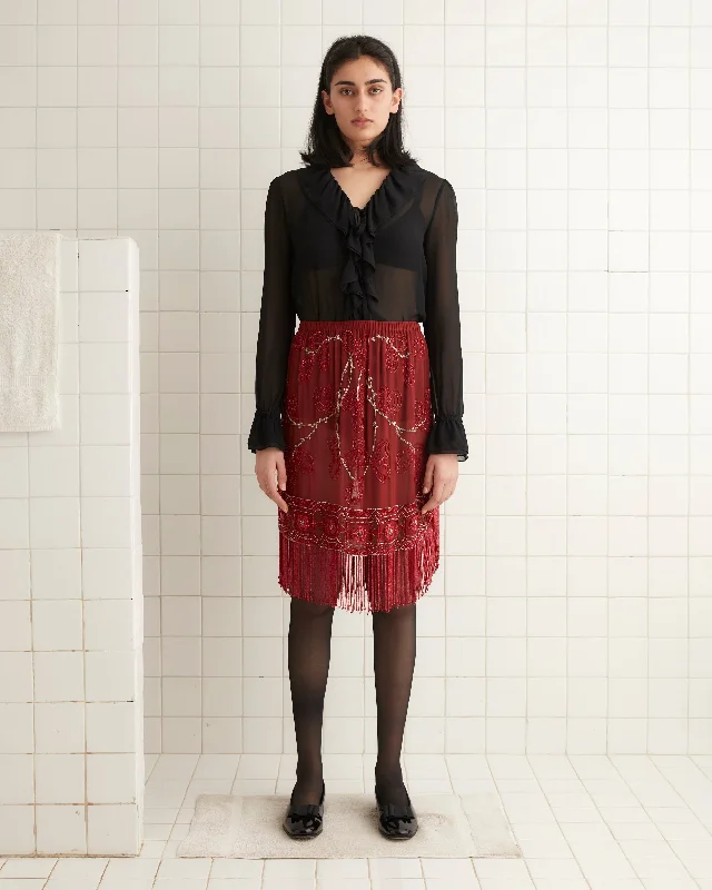Beaded Ilex Skirt chiffon skirt lightweight