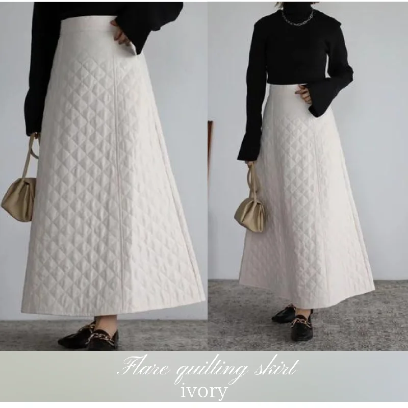 Flared Quilted Skirt pencil skirt chic