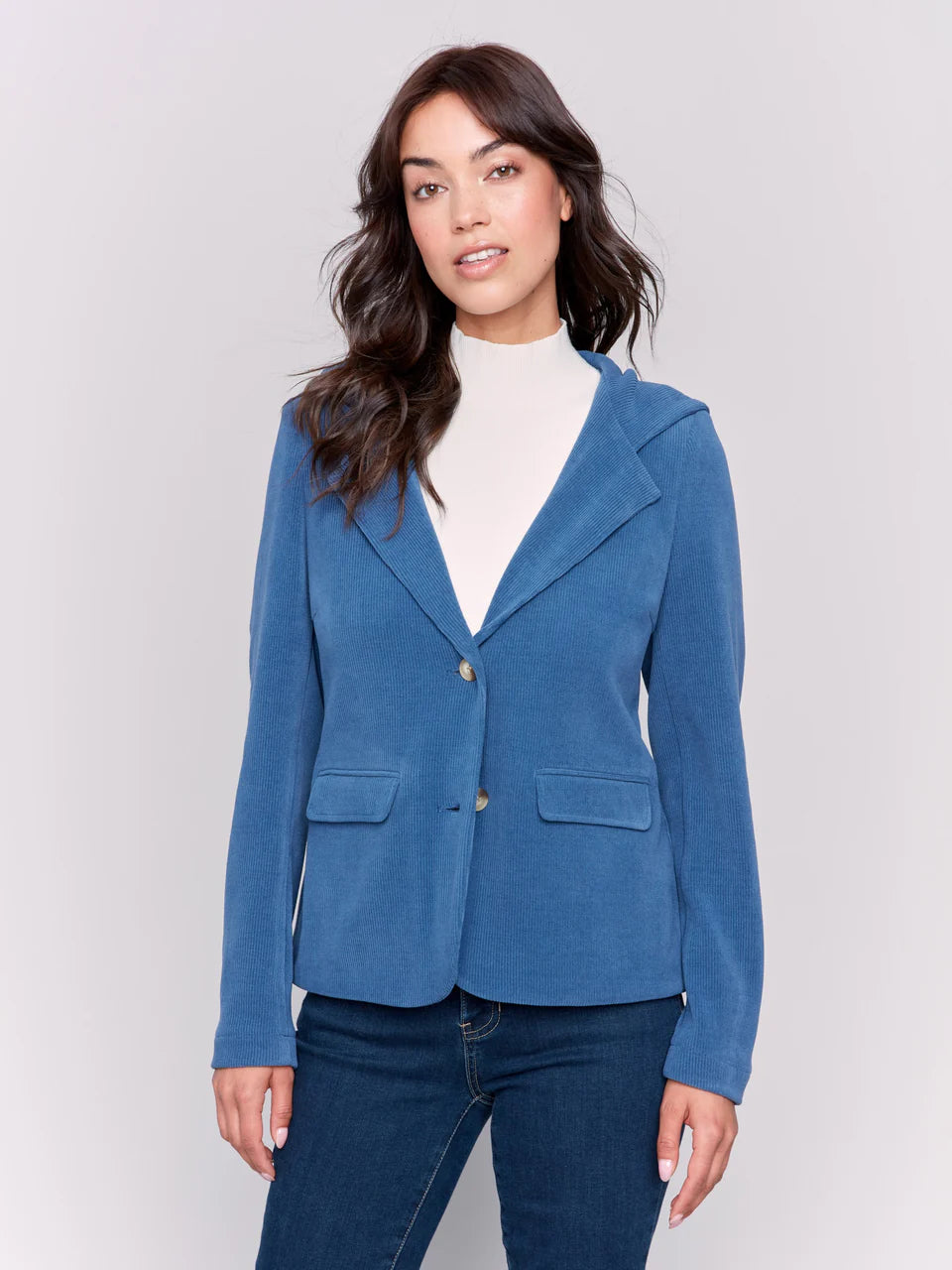 Knit Corduroy Jacket with Hood Mesh Jacket Canvas Jacket Denim Jacket