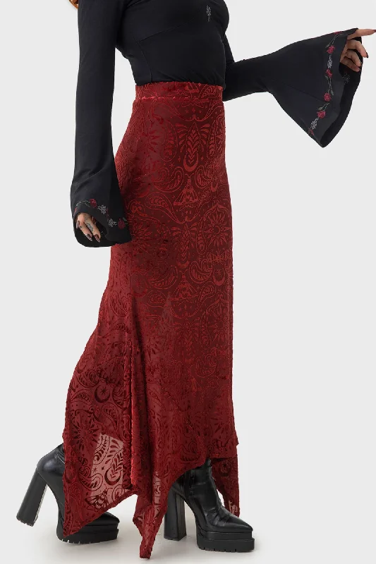 Lepidoptera Maxi Skirt flowy skirt hem