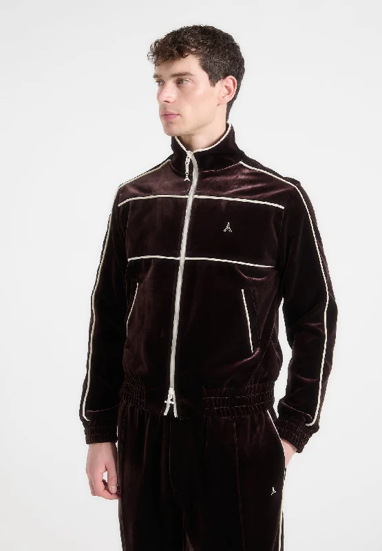 Eiffel Velour Track Jacket - Brown Jersey Jacket Tulle Jacket Batik Jacket