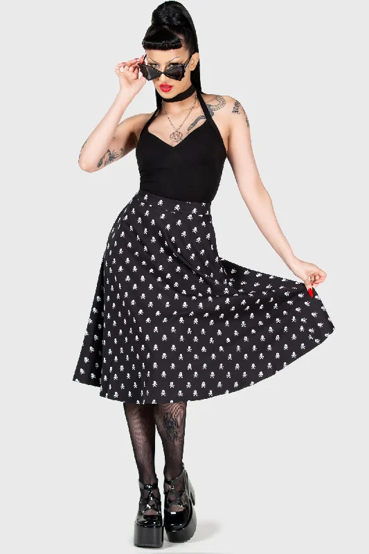 Lay Dead Midi Skirt velvet skirt luxurious