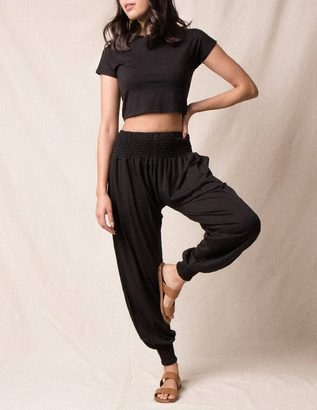 Bamboo / Organic Cotton Taj Pocket Pants - Black Formal Slim Pants