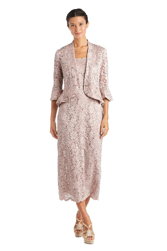 Petite Women's Sequin Lace Midi Jacket Dress - Mother Of The Bride Dress Striped Jacket Polka Dot Jacket Floral Jacket