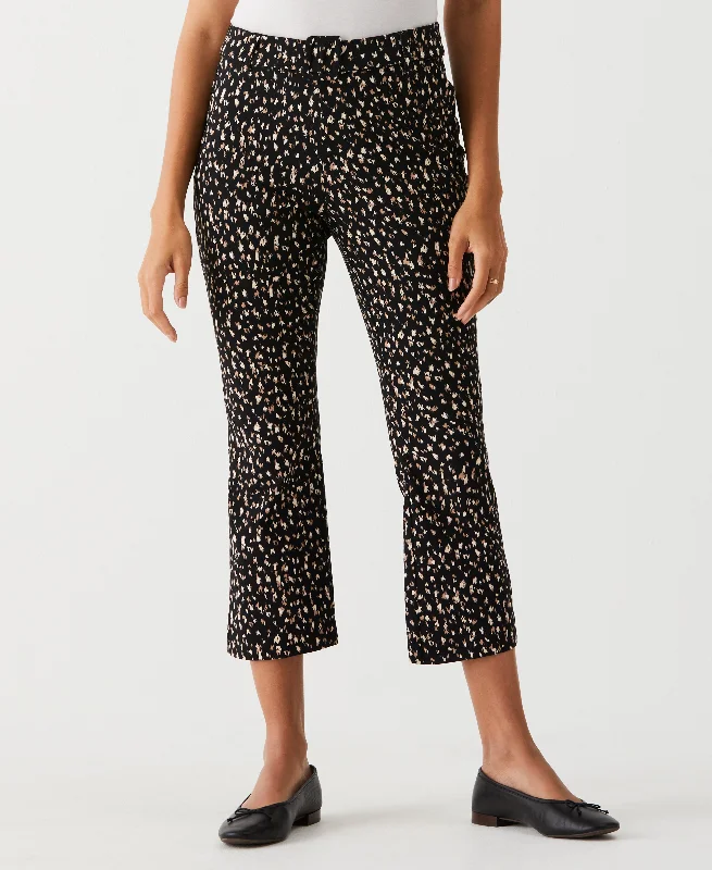 Printed Crop Boot Cut Pant with Belt Cozy Lounge Pants