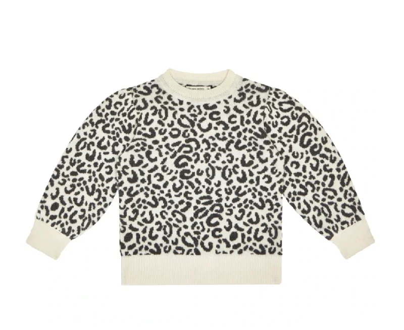 The New Society Rose Woman's Sweater - Leopard Terry Blend Velvet Blend Canvas Blend