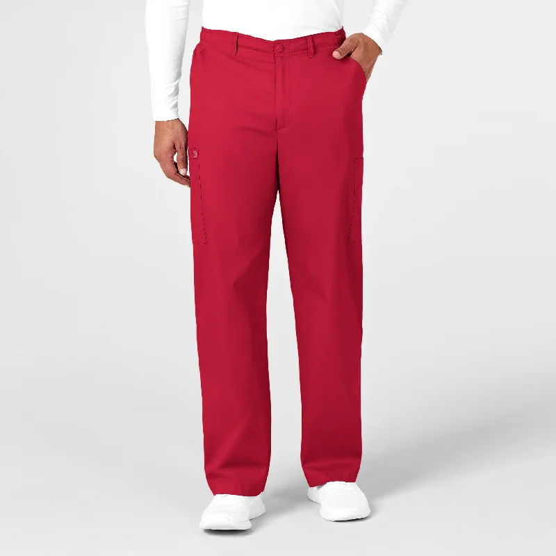WonderWORK Men's Cargo Scrub Pant - Red Formal Wide-Leg Pants