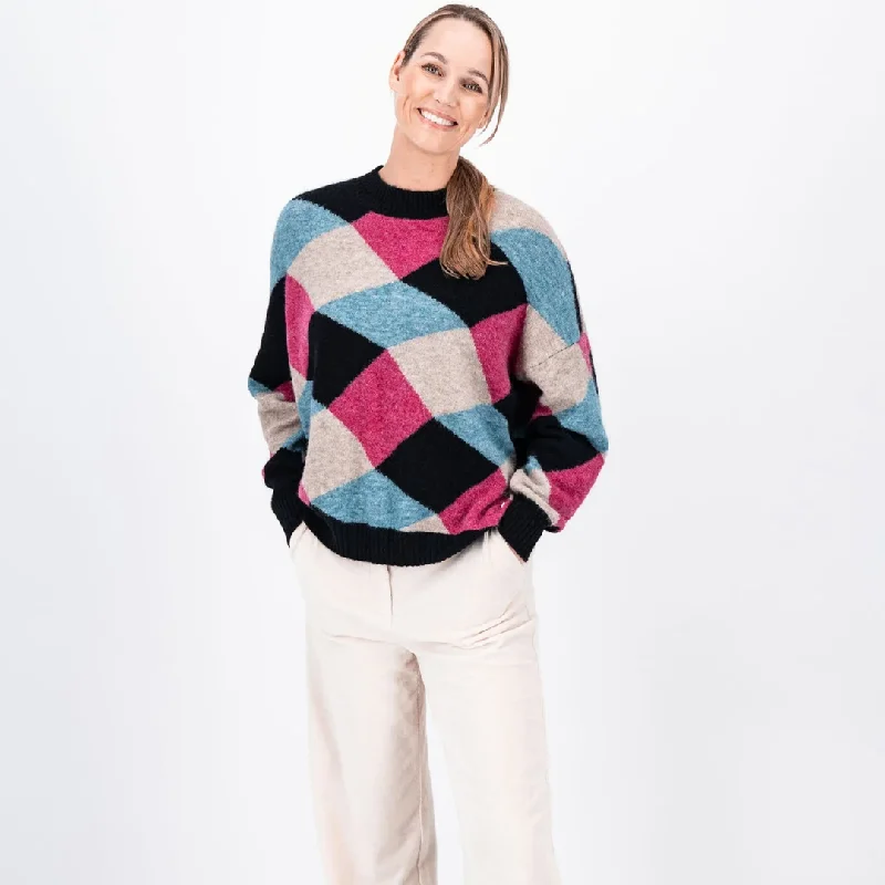 Fynch-Hatton Round Neck Alpaca Wool Mix Sweater Stylish Fashionable Trendy