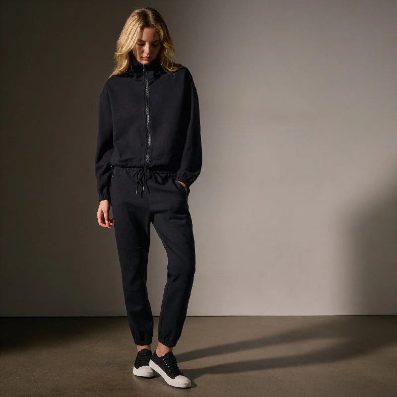 Matte Scuba Track Pant - Black Comfortable Denim Leggings