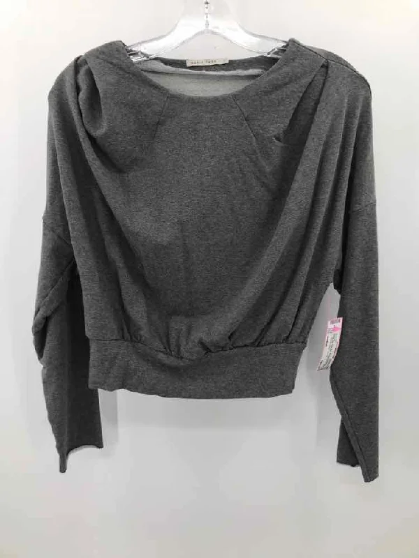 Pre-Owned Nadia Tarr Grey Size Medium Sweater Open Front Closed Front Wrap Front