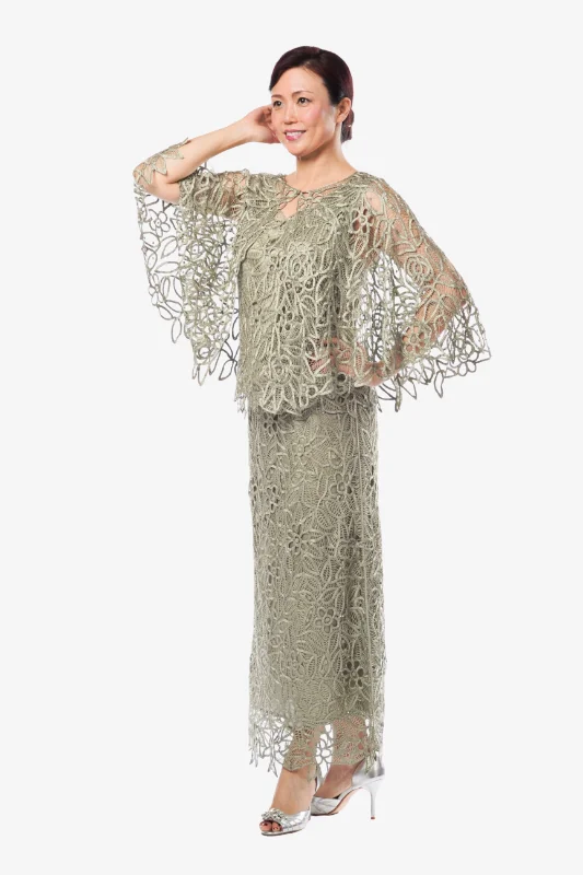 Soulmates C80312 Hand Crocheted Lace Cape Top and Skirt Set wool skirt warm