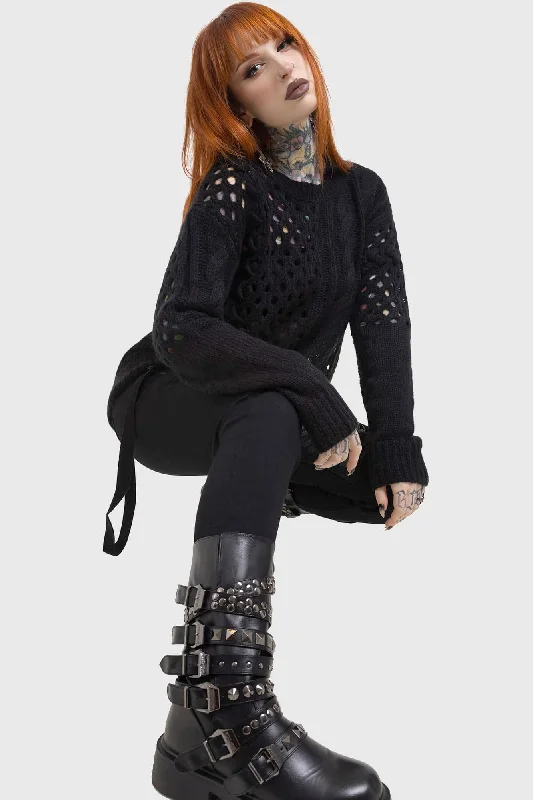 Desolate Sweater Herringbone Houndstooth Plaid