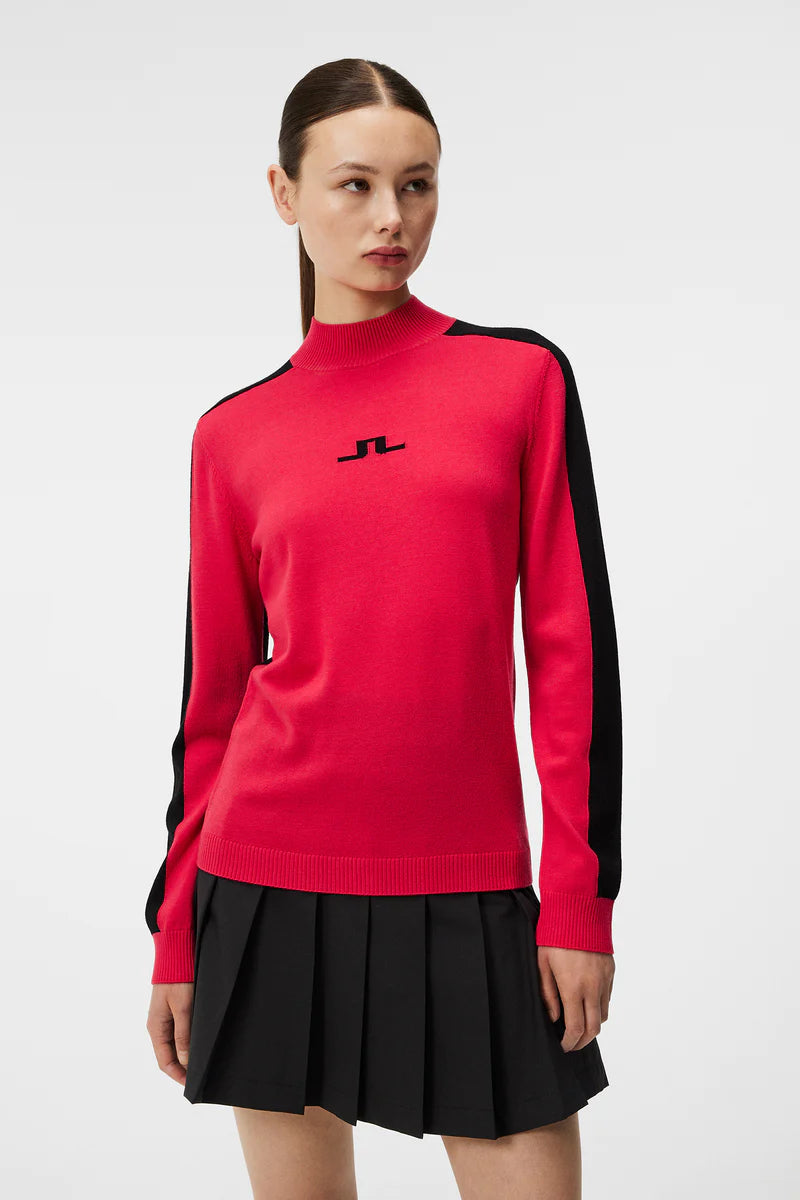 J.LINDEBERG FW23 WOMEN ADELINE KNITTED SWEATER Hooded Sweater Collared Sweater Shawl Collar
