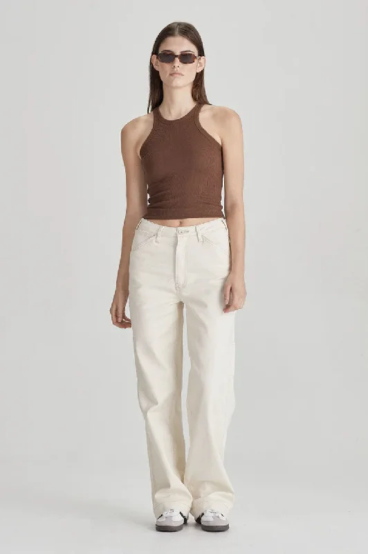Commoners Womens Carpenter Pant - Ecru Slim Fit Casual Pants